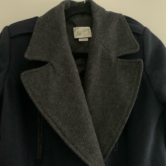 Pull and Bear wool coat military style navy - Picture 6 of 13